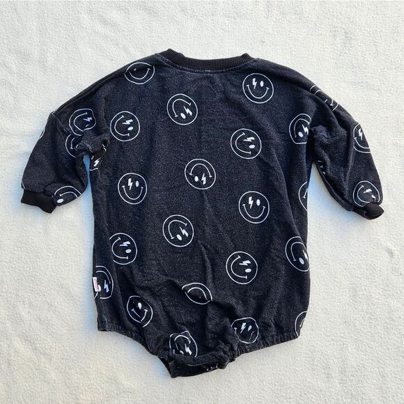 Brixton Phoenix Black and White Smiley Face Bubble Romper 12-18M - Picture 8 of 9